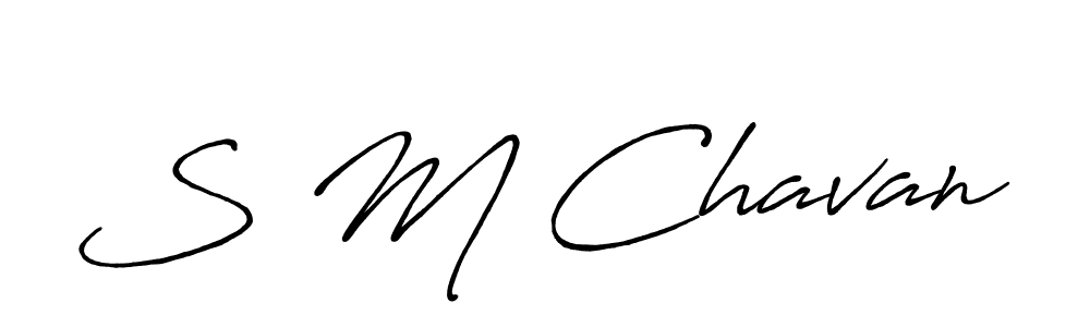 Make a beautiful signature design for name S M Chavan. With this signature (Antro_Vectra_Bolder) style, you can create a handwritten signature for free. S M Chavan signature style 7 images and pictures png