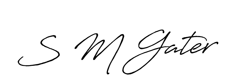 Create a beautiful signature design for name S M Gater. With this signature (Antro_Vectra_Bolder) fonts, you can make a handwritten signature for free. S M Gater signature style 7 images and pictures png