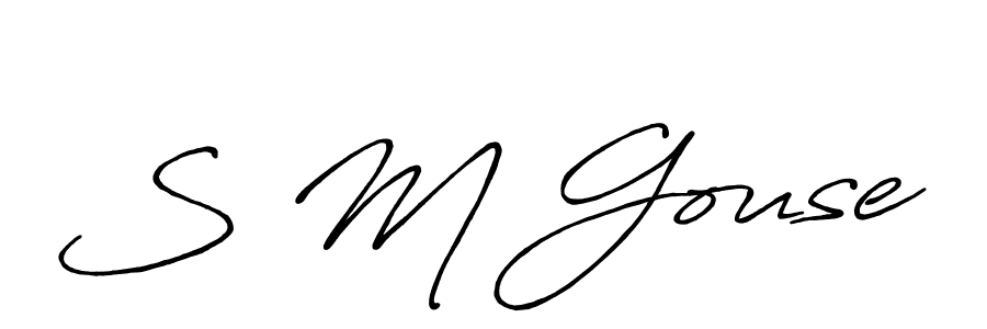 How to make S M Gouse name signature. Use Antro_Vectra_Bolder style for creating short signs online. This is the latest handwritten sign. S M Gouse signature style 7 images and pictures png