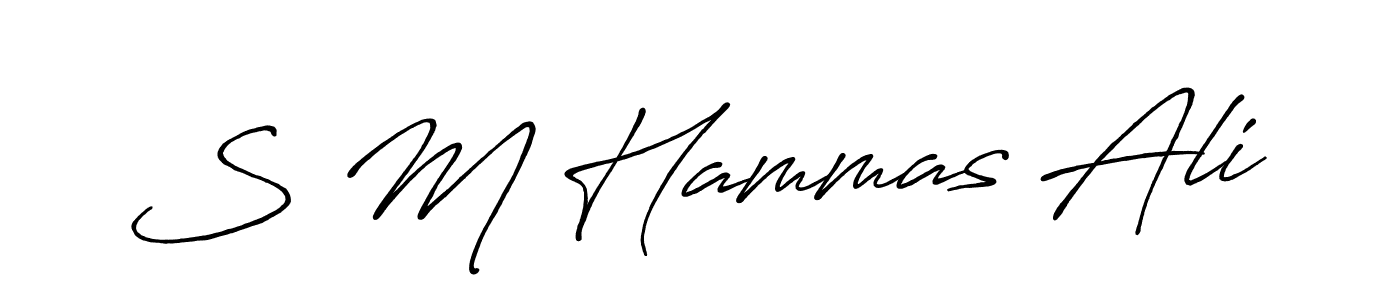 Also You can easily find your signature by using the search form. We will create S M Hammas Ali name handwritten signature images for you free of cost using Antro_Vectra_Bolder sign style. S M Hammas Ali signature style 7 images and pictures png