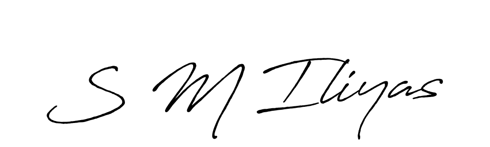 Create a beautiful signature design for name S M Iliyas. With this signature (Antro_Vectra_Bolder) fonts, you can make a handwritten signature for free. S M Iliyas signature style 7 images and pictures png