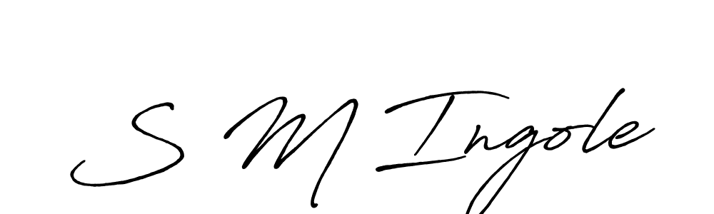 The best way (Antro_Vectra_Bolder) to make a short signature is to pick only two or three words in your name. The name S M Ingole include a total of six letters. For converting this name. S M Ingole signature style 7 images and pictures png