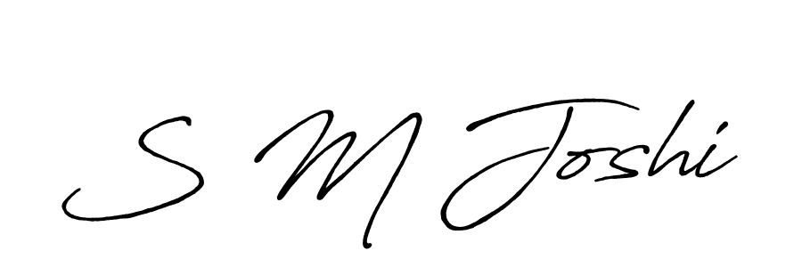 The best way (Antro_Vectra_Bolder) to make a short signature is to pick only two or three words in your name. The name S M Joshi include a total of six letters. For converting this name. S M Joshi signature style 7 images and pictures png