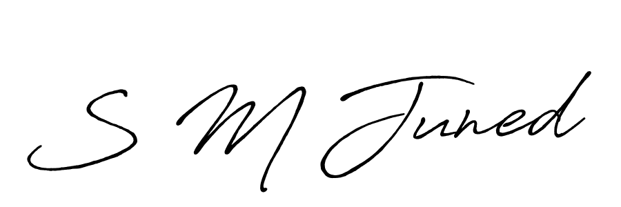 Design your own signature with our free online signature maker. With this signature software, you can create a handwritten (Antro_Vectra_Bolder) signature for name S M Juned. S M Juned signature style 7 images and pictures png