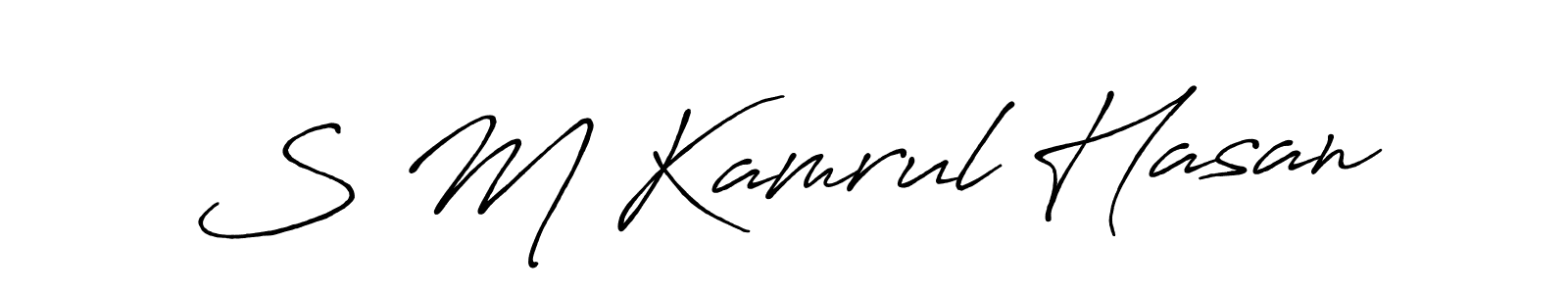 Use a signature maker to create a handwritten signature online. With this signature software, you can design (Antro_Vectra_Bolder) your own signature for name S M Kamrul Hasan. S M Kamrul Hasan signature style 7 images and pictures png