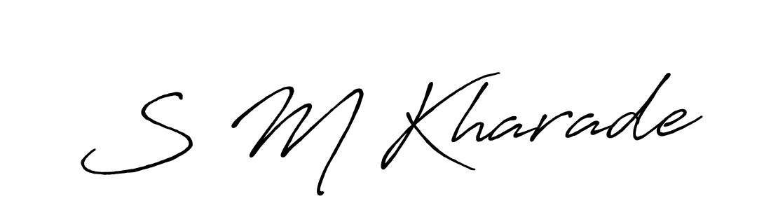 The best way (Antro_Vectra_Bolder) to make a short signature is to pick only two or three words in your name. The name S M Kharade include a total of six letters. For converting this name. S M Kharade signature style 7 images and pictures png