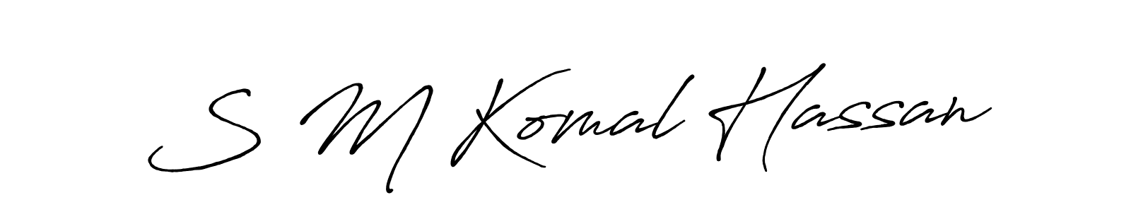 How to make S M Komal Hassan name signature. Use Antro_Vectra_Bolder style for creating short signs online. This is the latest handwritten sign. S M Komal Hassan signature style 7 images and pictures png