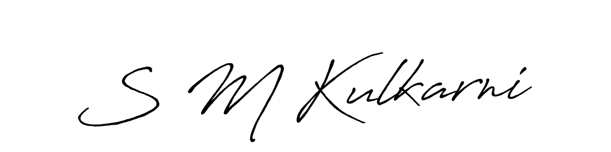 How to make S M Kulkarni signature? Antro_Vectra_Bolder is a professional autograph style. Create handwritten signature for S M Kulkarni name. S M Kulkarni signature style 7 images and pictures png