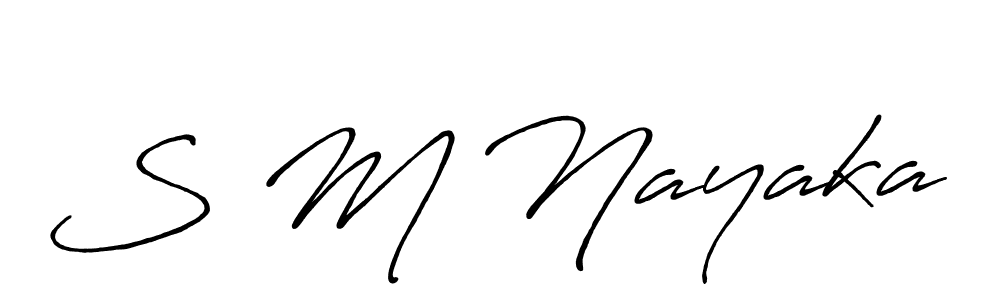 Use a signature maker to create a handwritten signature online. With this signature software, you can design (Antro_Vectra_Bolder) your own signature for name S M Nayaka. S M Nayaka signature style 7 images and pictures png