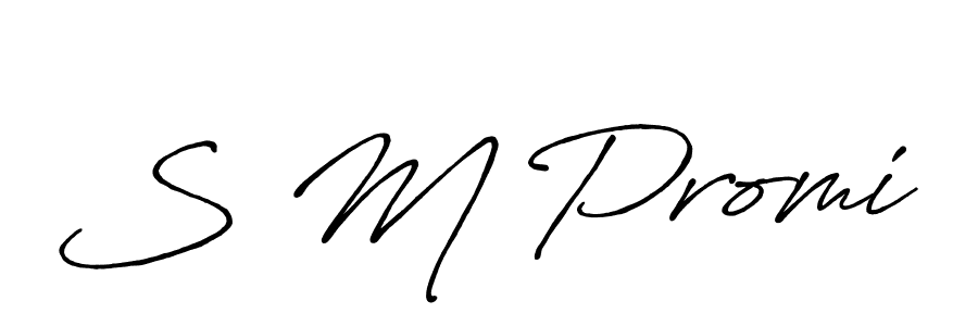 Create a beautiful signature design for name S M Promi. With this signature (Antro_Vectra_Bolder) fonts, you can make a handwritten signature for free. S M Promi signature style 7 images and pictures png