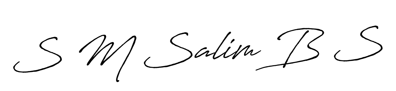 How to make S M Salim B S name signature. Use Antro_Vectra_Bolder style for creating short signs online. This is the latest handwritten sign. S M Salim B S signature style 7 images and pictures png