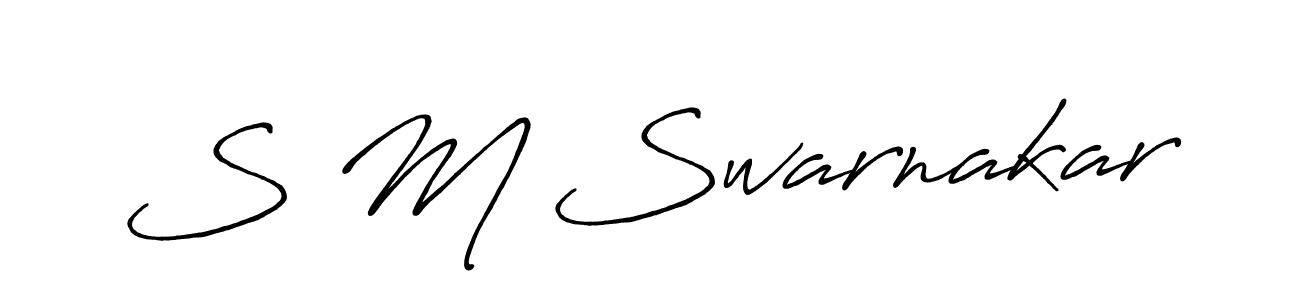 Use a signature maker to create a handwritten signature online. With this signature software, you can design (Antro_Vectra_Bolder) your own signature for name S M Swarnakar. S M Swarnakar signature style 7 images and pictures png