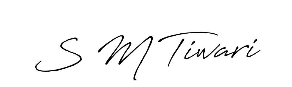 S M Tiwari stylish signature style. Best Handwritten Sign (Antro_Vectra_Bolder) for my name. Handwritten Signature Collection Ideas for my name S M Tiwari. S M Tiwari signature style 7 images and pictures png