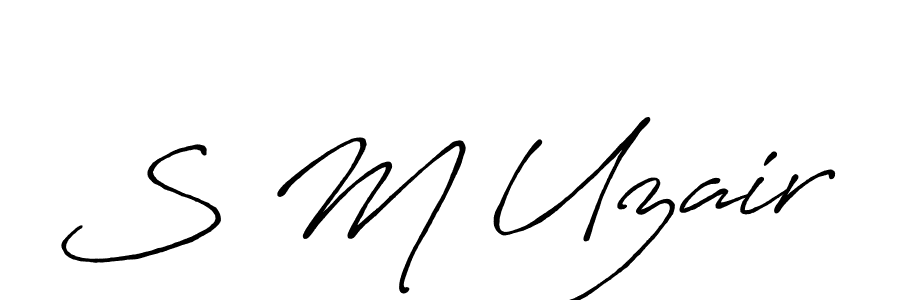 Also You can easily find your signature by using the search form. We will create S M Uzair name handwritten signature images for you free of cost using Antro_Vectra_Bolder sign style. S M Uzair signature style 7 images and pictures png