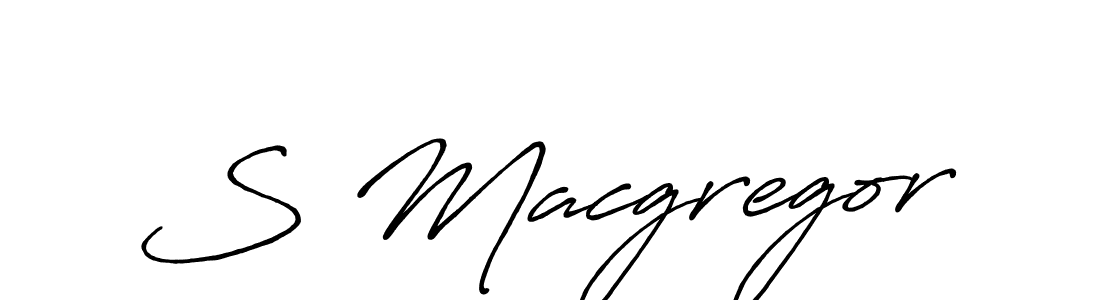 How to make S Macgregor name signature. Use Antro_Vectra_Bolder style for creating short signs online. This is the latest handwritten sign. S Macgregor signature style 7 images and pictures png