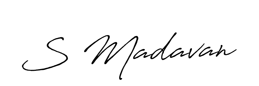 How to make S Madavan signature? Antro_Vectra_Bolder is a professional autograph style. Create handwritten signature for S Madavan name. S Madavan signature style 7 images and pictures png
