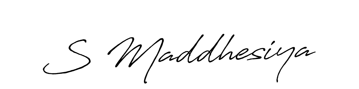 Make a beautiful signature design for name S Maddhesiya. With this signature (Antro_Vectra_Bolder) style, you can create a handwritten signature for free. S Maddhesiya signature style 7 images and pictures png