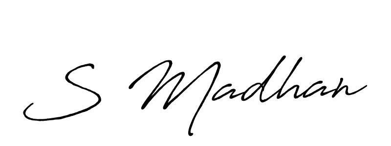 S Madhan stylish signature style. Best Handwritten Sign (Antro_Vectra_Bolder) for my name. Handwritten Signature Collection Ideas for my name S Madhan. S Madhan signature style 7 images and pictures png