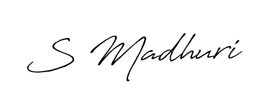 Create a beautiful signature design for name S Madhuri. With this signature (Antro_Vectra_Bolder) fonts, you can make a handwritten signature for free. S Madhuri signature style 7 images and pictures png