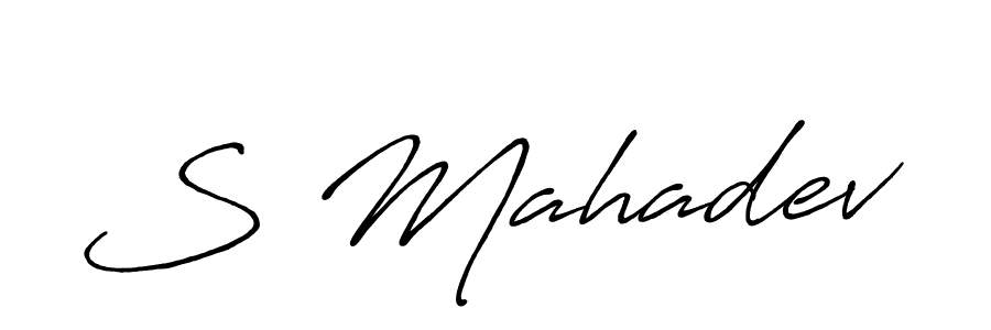 S Mahadev stylish signature style. Best Handwritten Sign (Antro_Vectra_Bolder) for my name. Handwritten Signature Collection Ideas for my name S Mahadev. S Mahadev signature style 7 images and pictures png