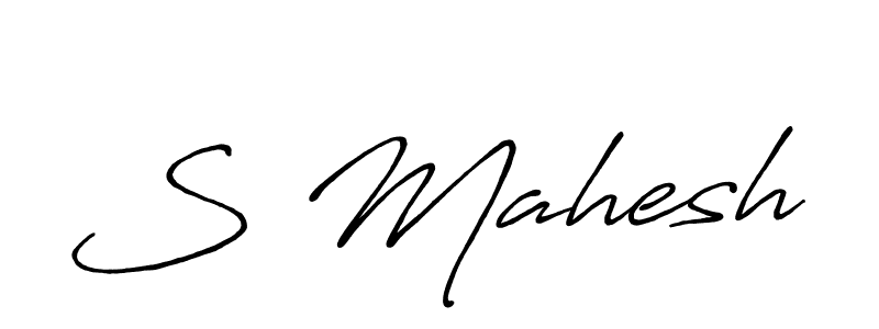 How to make S Mahesh name signature. Use Antro_Vectra_Bolder style for creating short signs online. This is the latest handwritten sign. S Mahesh signature style 7 images and pictures png