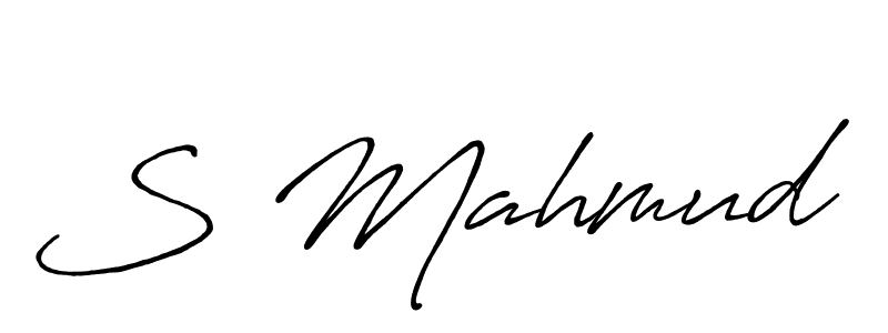 How to make S Mahmud name signature. Use Antro_Vectra_Bolder style for creating short signs online. This is the latest handwritten sign. S Mahmud signature style 7 images and pictures png