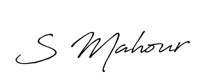 Make a beautiful signature design for name S Mahour. With this signature (Antro_Vectra_Bolder) style, you can create a handwritten signature for free. S Mahour signature style 7 images and pictures png