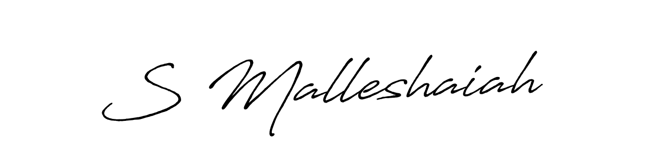 Use a signature maker to create a handwritten signature online. With this signature software, you can design (Antro_Vectra_Bolder) your own signature for name S Malleshaiah. S Malleshaiah signature style 7 images and pictures png