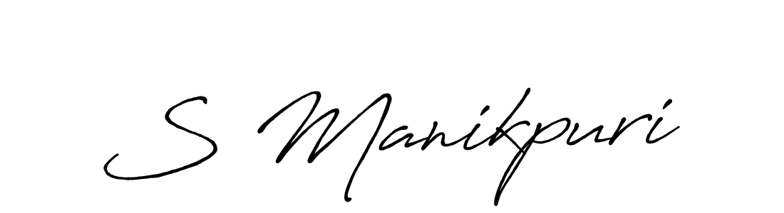 Use a signature maker to create a handwritten signature online. With this signature software, you can design (Antro_Vectra_Bolder) your own signature for name S Manikpuri. S Manikpuri signature style 7 images and pictures png