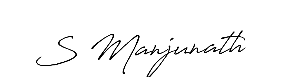 Create a beautiful signature design for name S Manjunath. With this signature (Antro_Vectra_Bolder) fonts, you can make a handwritten signature for free. S Manjunath signature style 7 images and pictures png