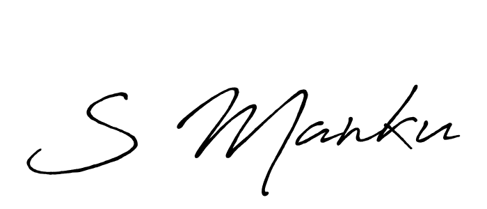 Also we have S Manku name is the best signature style. Create professional handwritten signature collection using Antro_Vectra_Bolder autograph style. S Manku signature style 7 images and pictures png