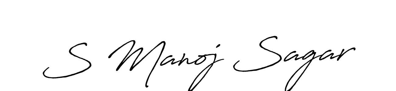 Make a short S Manoj Sagar signature style. Manage your documents anywhere anytime using Antro_Vectra_Bolder. Create and add eSignatures, submit forms, share and send files easily. S Manoj Sagar signature style 7 images and pictures png