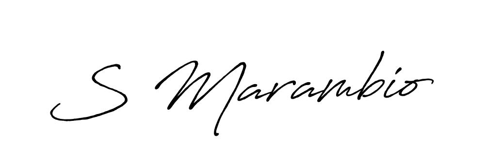 The best way (Antro_Vectra_Bolder) to make a short signature is to pick only two or three words in your name. The name S Marambio include a total of six letters. For converting this name. S Marambio signature style 7 images and pictures png