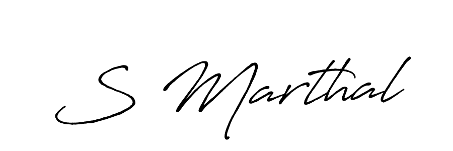 Use a signature maker to create a handwritten signature online. With this signature software, you can design (Antro_Vectra_Bolder) your own signature for name S Marthal. S Marthal signature style 7 images and pictures png