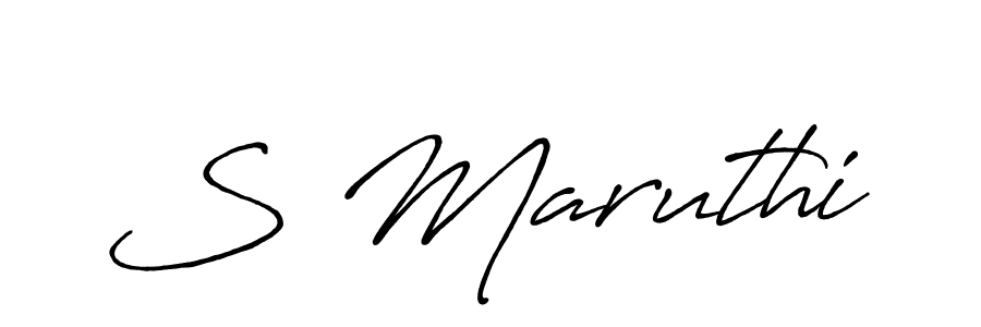 How to make S Maruthi name signature. Use Antro_Vectra_Bolder style for creating short signs online. This is the latest handwritten sign. S Maruthi signature style 7 images and pictures png