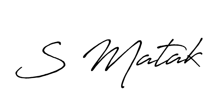 if you are searching for the best signature style for your name S Matak. so please give up your signature search. here we have designed multiple signature styles  using Antro_Vectra_Bolder. S Matak signature style 7 images and pictures png