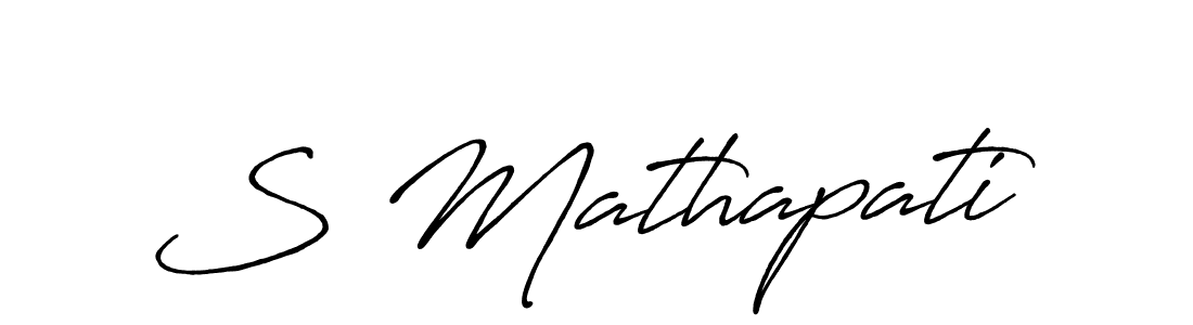 Also we have S Mathapati name is the best signature style. Create professional handwritten signature collection using Antro_Vectra_Bolder autograph style. S Mathapati signature style 7 images and pictures png