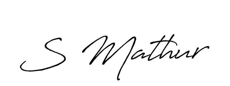Use a signature maker to create a handwritten signature online. With this signature software, you can design (Antro_Vectra_Bolder) your own signature for name S Mathur. S Mathur signature style 7 images and pictures png