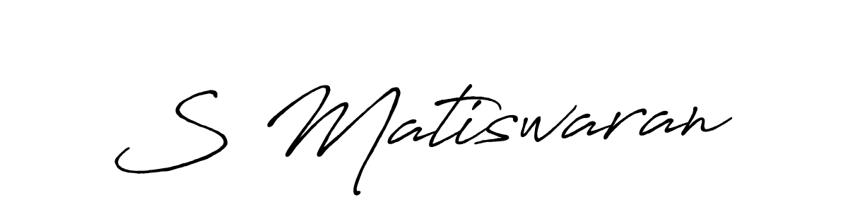 Design your own signature with our free online signature maker. With this signature software, you can create a handwritten (Antro_Vectra_Bolder) signature for name S Matiswaran. S Matiswaran signature style 7 images and pictures png