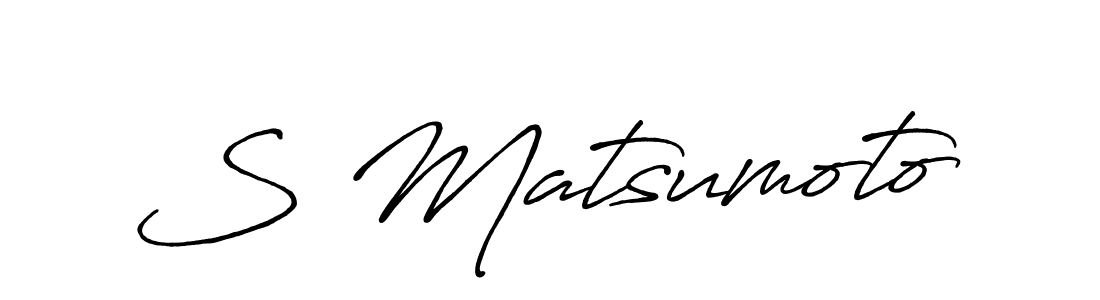 Make a beautiful signature design for name S Matsumoto. With this signature (Antro_Vectra_Bolder) style, you can create a handwritten signature for free. S Matsumoto signature style 7 images and pictures png
