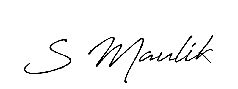 Create a beautiful signature design for name S Maulik. With this signature (Antro_Vectra_Bolder) fonts, you can make a handwritten signature for free. S Maulik signature style 7 images and pictures png