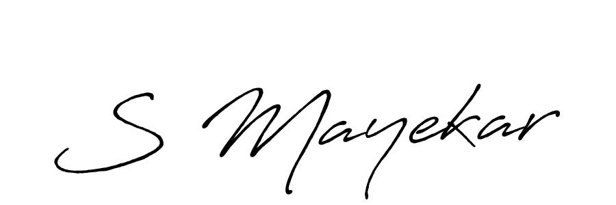 Create a beautiful signature design for name S Mayekar. With this signature (Antro_Vectra_Bolder) fonts, you can make a handwritten signature for free. S Mayekar signature style 7 images and pictures png