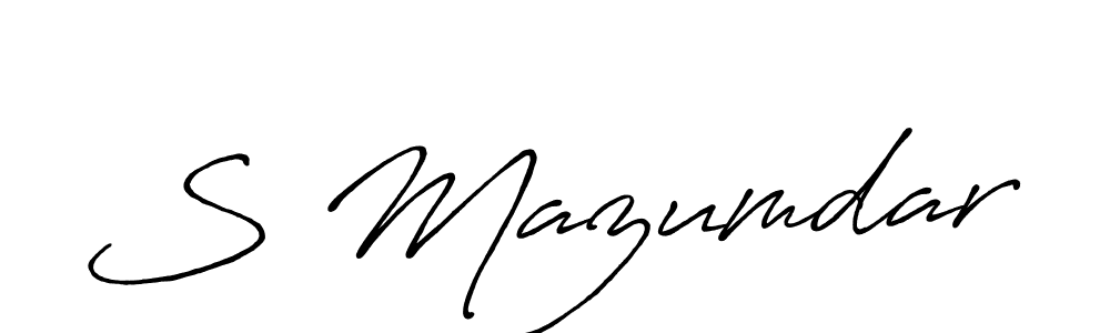 How to make S Mazumdar name signature. Use Antro_Vectra_Bolder style for creating short signs online. This is the latest handwritten sign. S Mazumdar signature style 7 images and pictures png