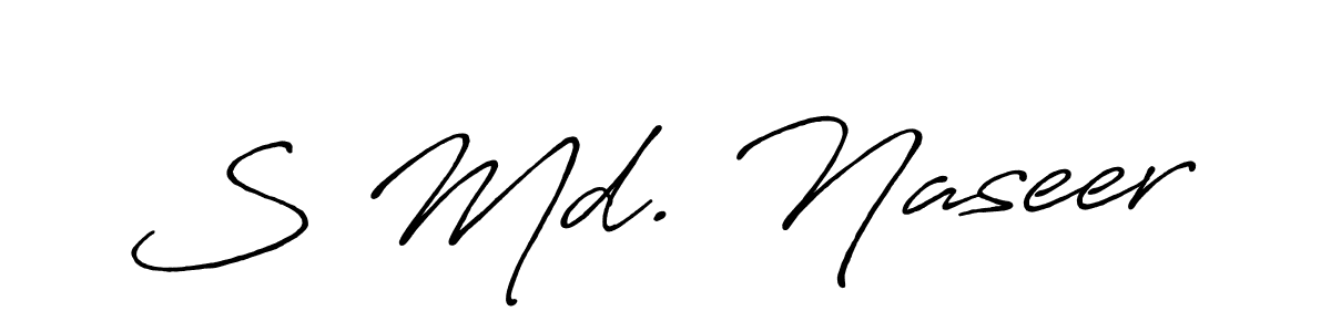 How to make S Md. Naseer signature? Antro_Vectra_Bolder is a professional autograph style. Create handwritten signature for S Md. Naseer name. S Md. Naseer signature style 7 images and pictures png