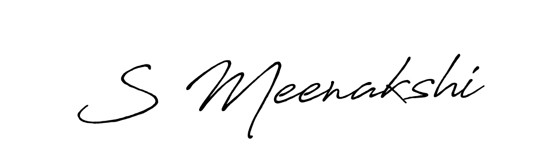 You should practise on your own different ways (Antro_Vectra_Bolder) to write your name (S Meenakshi) in signature. don't let someone else do it for you. S Meenakshi signature style 7 images and pictures png