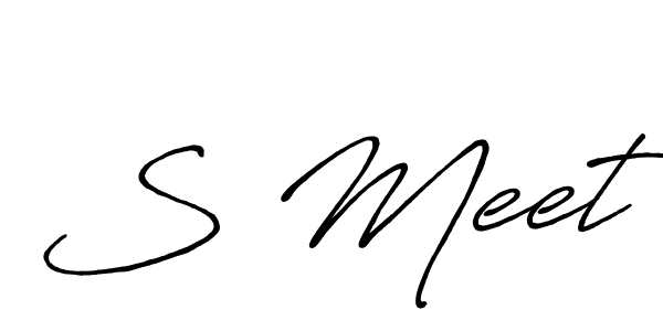 Also You can easily find your signature by using the search form. We will create S Meet name handwritten signature images for you free of cost using Antro_Vectra_Bolder sign style. S Meet signature style 7 images and pictures png