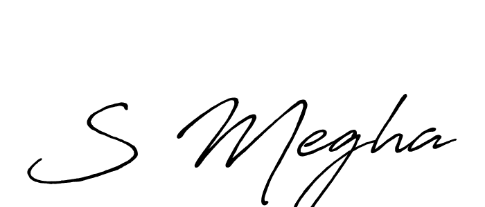 S Megha stylish signature style. Best Handwritten Sign (Antro_Vectra_Bolder) for my name. Handwritten Signature Collection Ideas for my name S Megha. S Megha signature style 7 images and pictures png