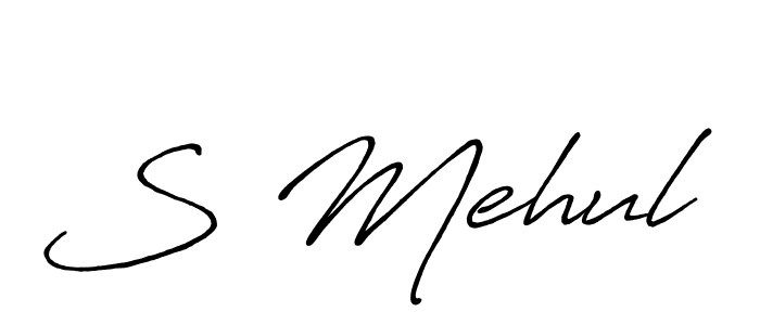 Use a signature maker to create a handwritten signature online. With this signature software, you can design (Antro_Vectra_Bolder) your own signature for name S Mehul. S Mehul signature style 7 images and pictures png