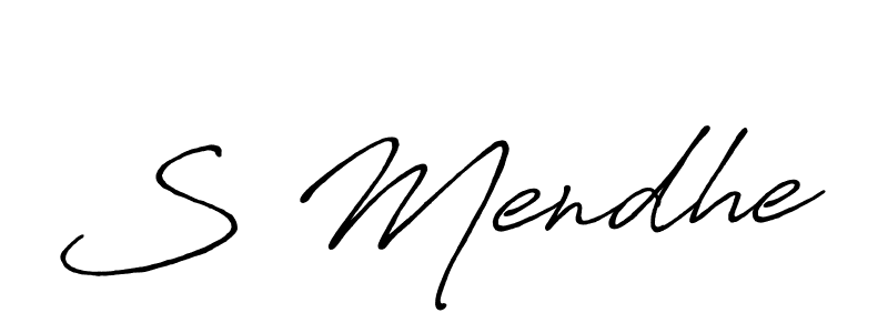 Make a beautiful signature design for name S Mendhe. With this signature (Antro_Vectra_Bolder) style, you can create a handwritten signature for free. S Mendhe signature style 7 images and pictures png