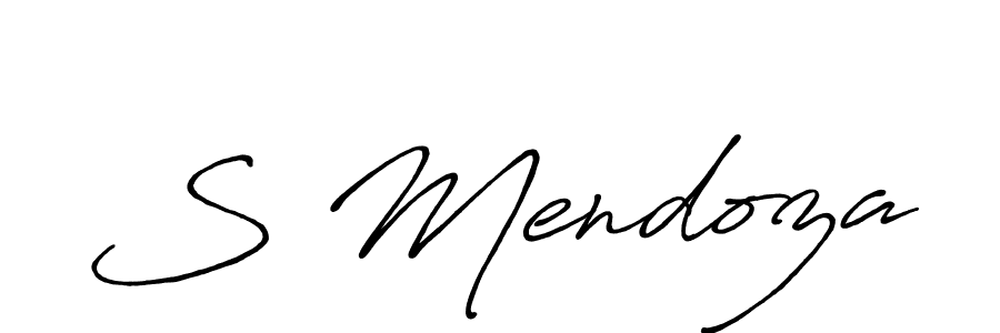S Mendoza stylish signature style. Best Handwritten Sign (Antro_Vectra_Bolder) for my name. Handwritten Signature Collection Ideas for my name S Mendoza. S Mendoza signature style 7 images and pictures png